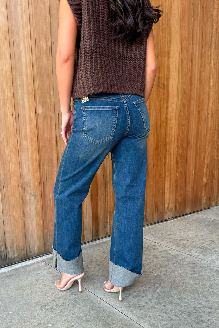 JBD: Well Balanced Cuffed Wide Leg - Vintage Dark