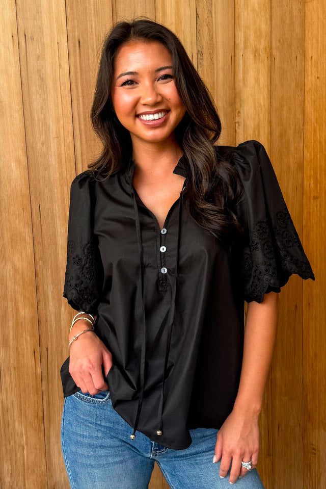 With Grace Top -Black