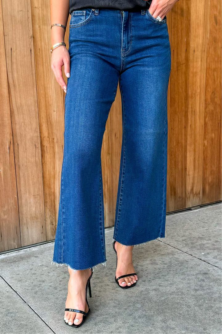 JBD: The Weekender Slim Wide Leg - Dark Wash