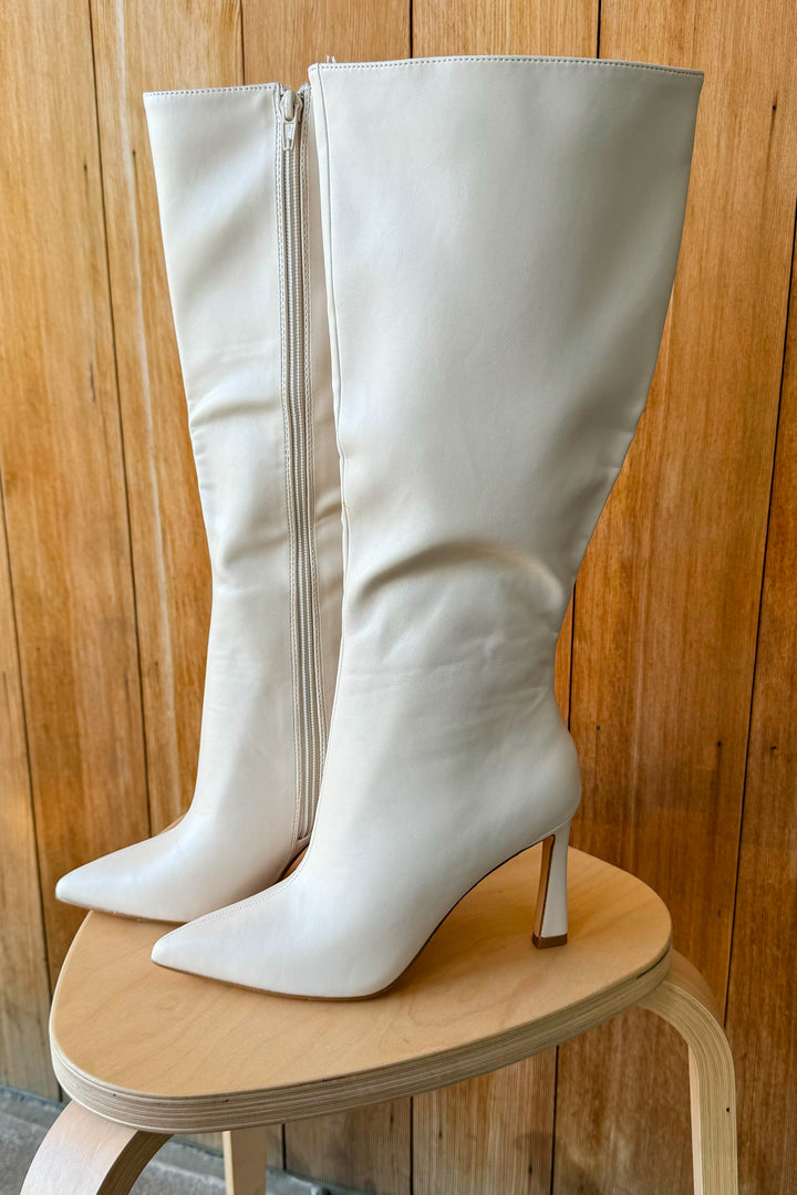 Walk All Over You Pointed Toe Boot - Ivory