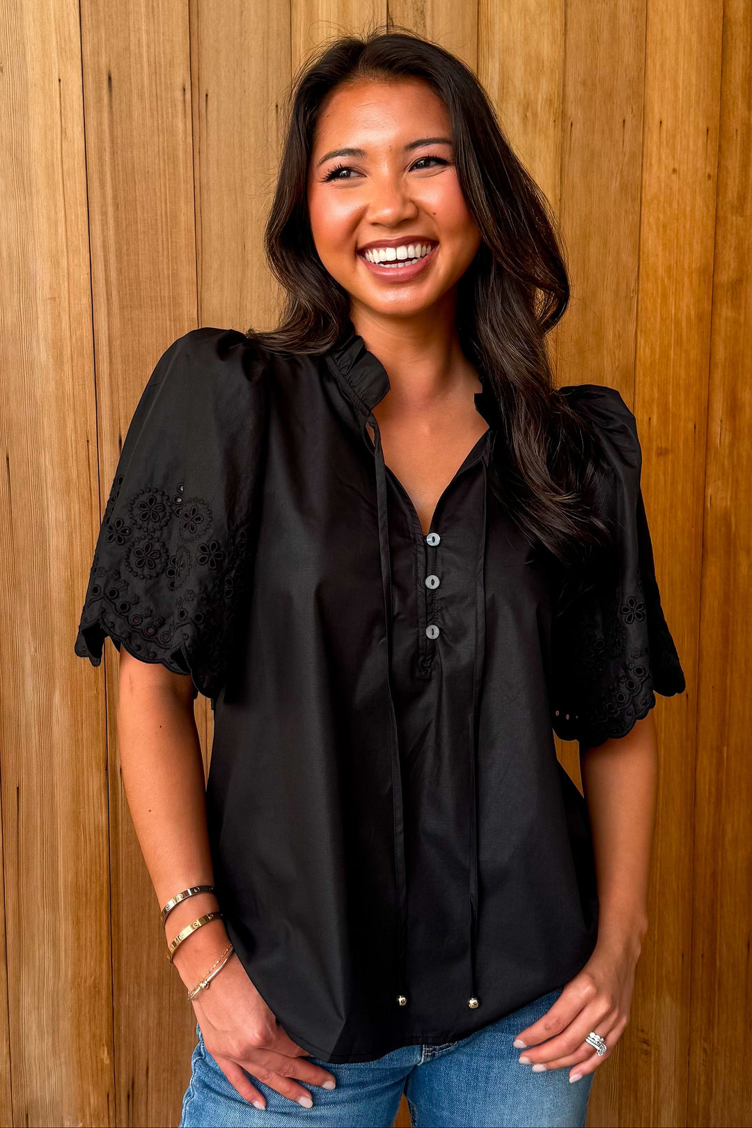 With Grace Top -Black