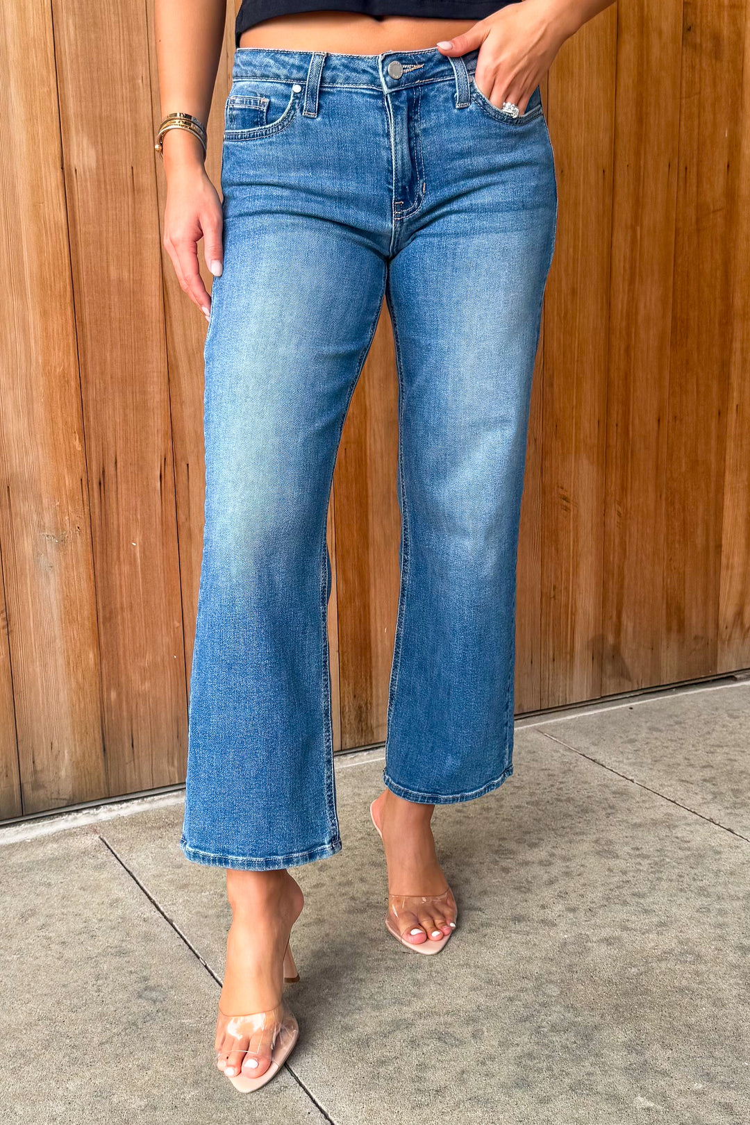 JBD: Take Care Mid Rise Slim Wide Leg-Medium