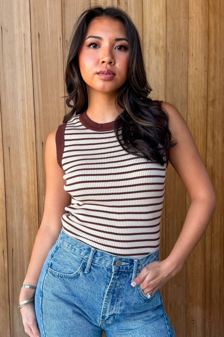 Breeze in the Air Striped Knit Tank Top