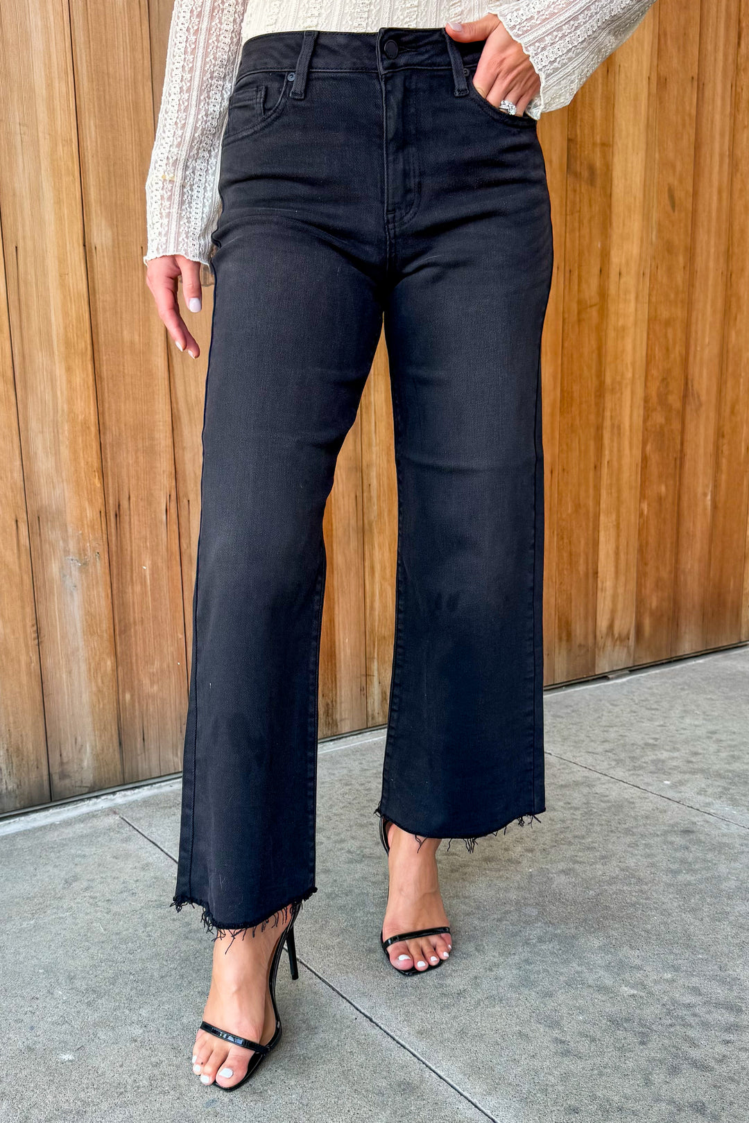 JBD: The Weekender Slim Wide Leg - Washed Black