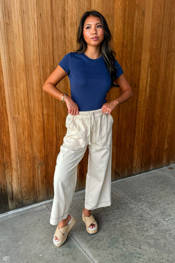 Find your Way Sand Drawstring Pant