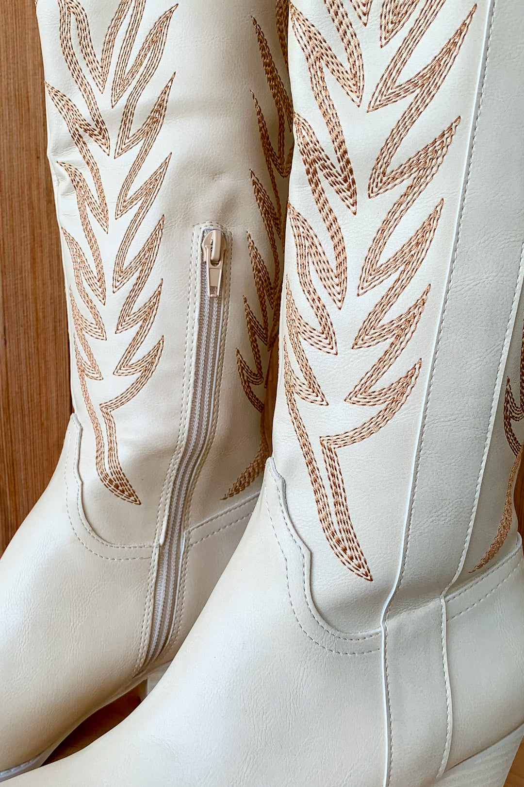 Samara Off White Embroidered Western Boot