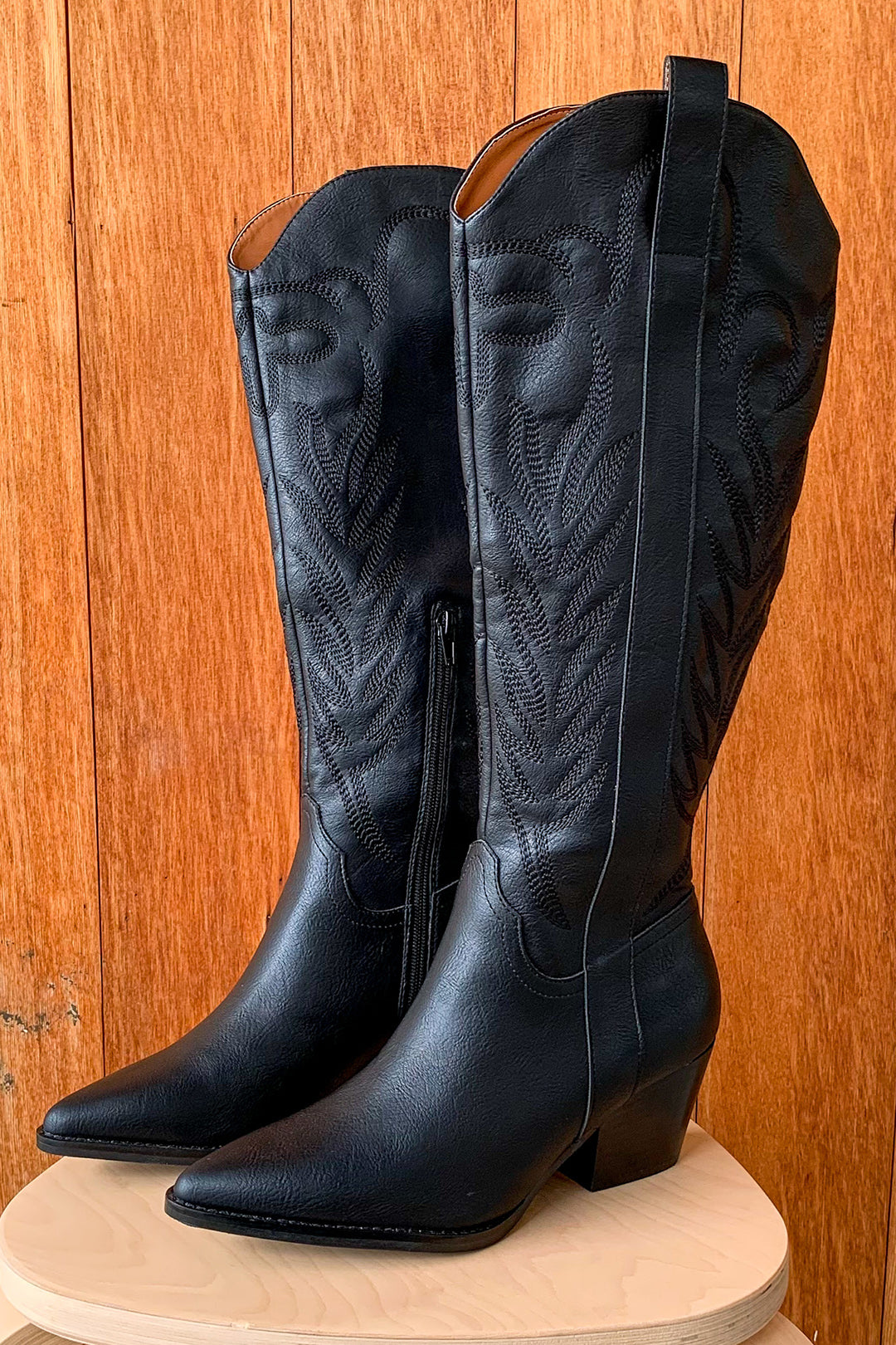 Samara Black Embroidered Western Boot