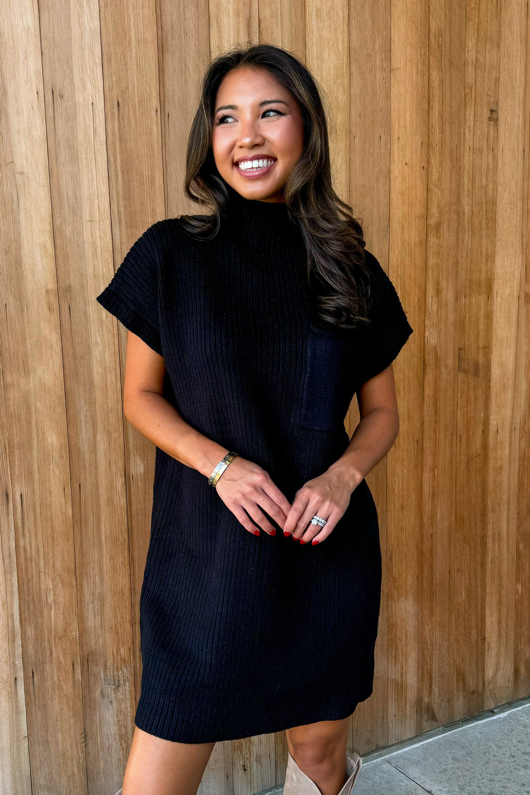 Nothing Basic Black Sweater Dress