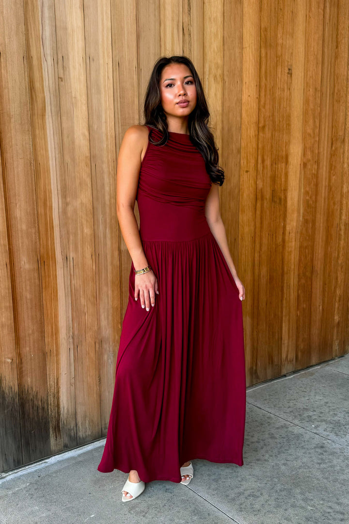 You know Me Maxi Dress -Merlot