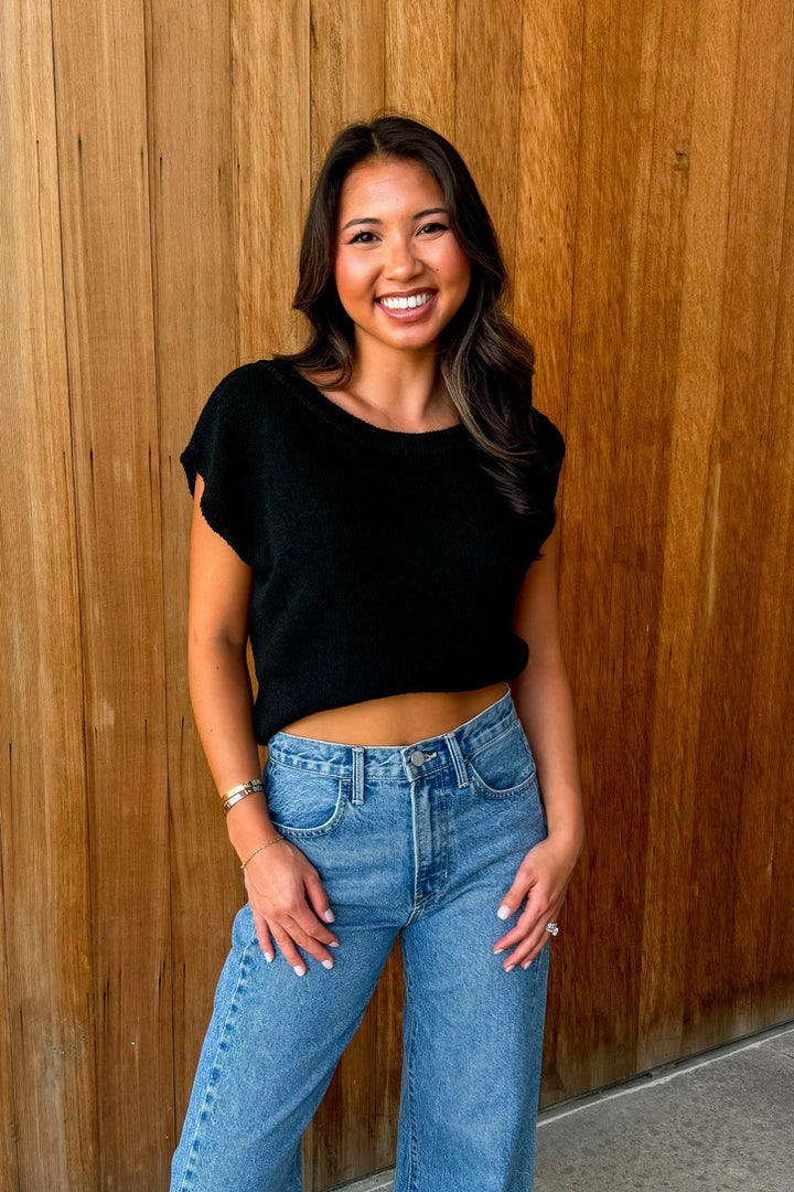 One More Thing Knit Top - Black