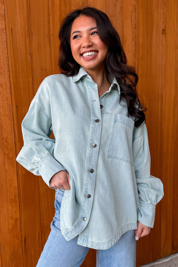 Head and Heart Oversized Denim Shacket