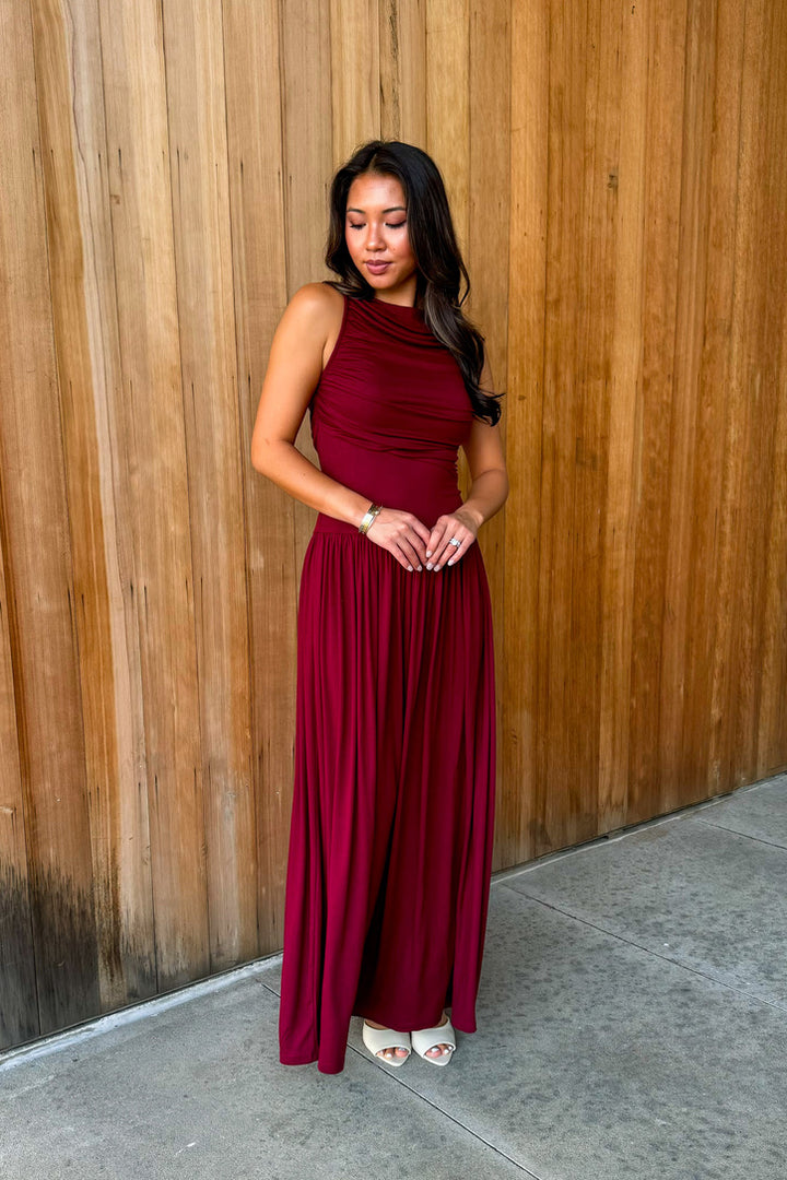 You know Me Maxi Dress -Merlot