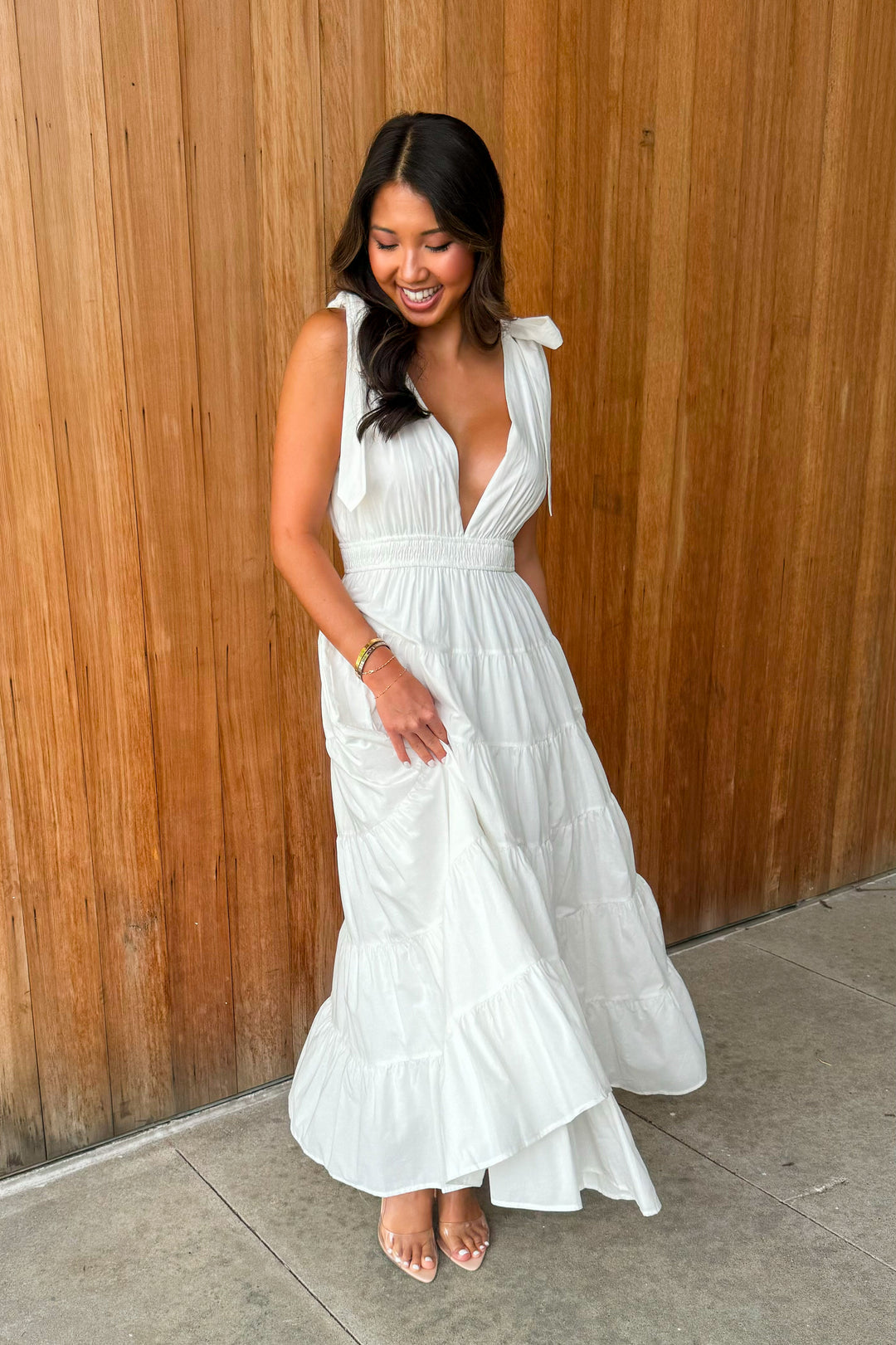 Chasing Love Off White sleeveless Maxi Dress