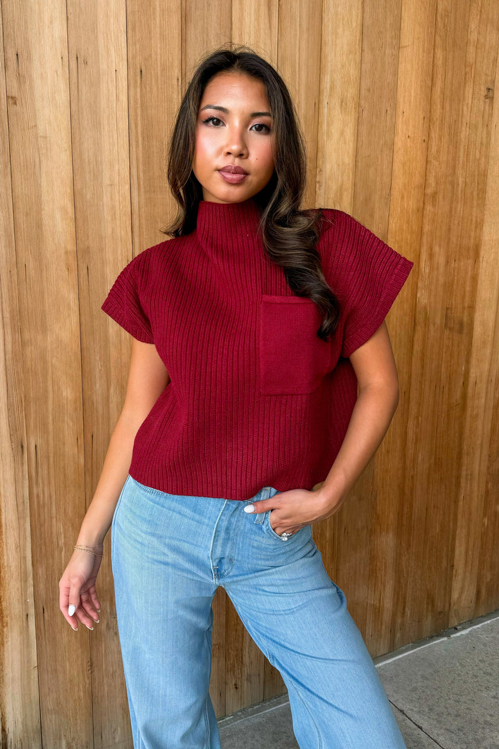 Room For More Ruby Mock Neck Cropped Sweater