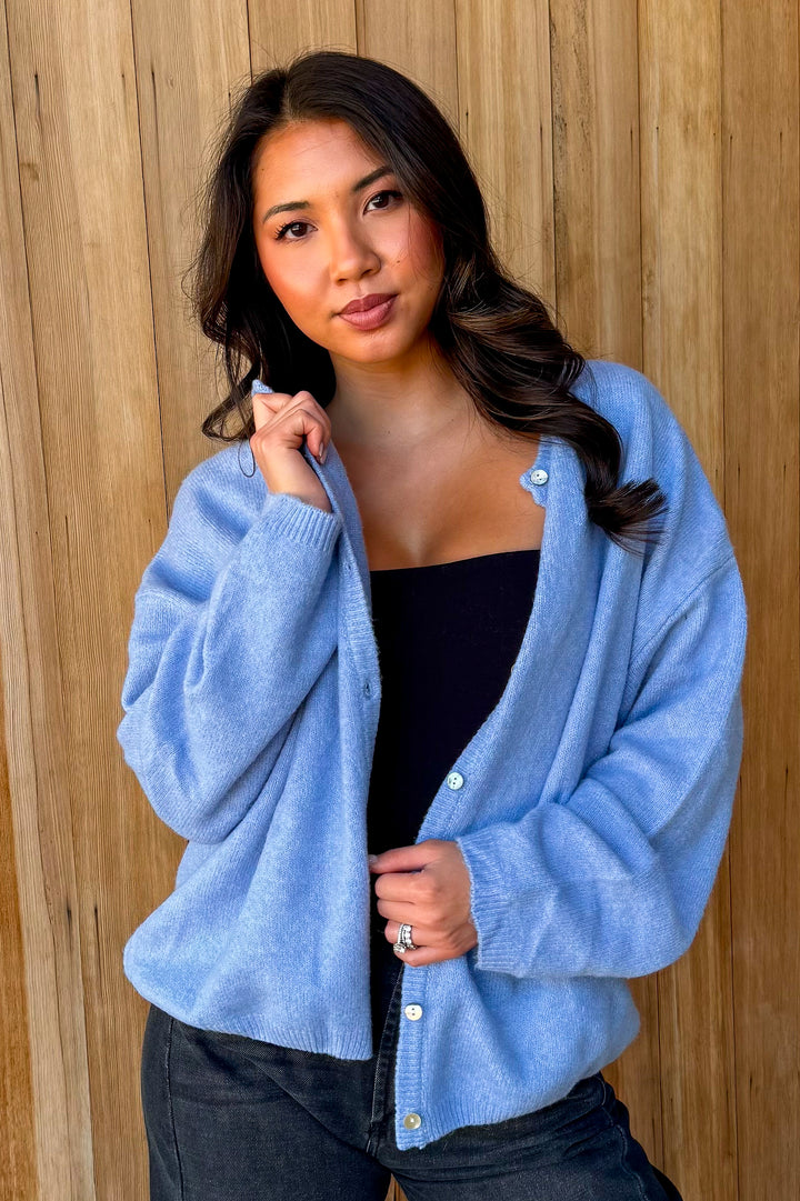Cozy Cutie Cardigan -Light Blue