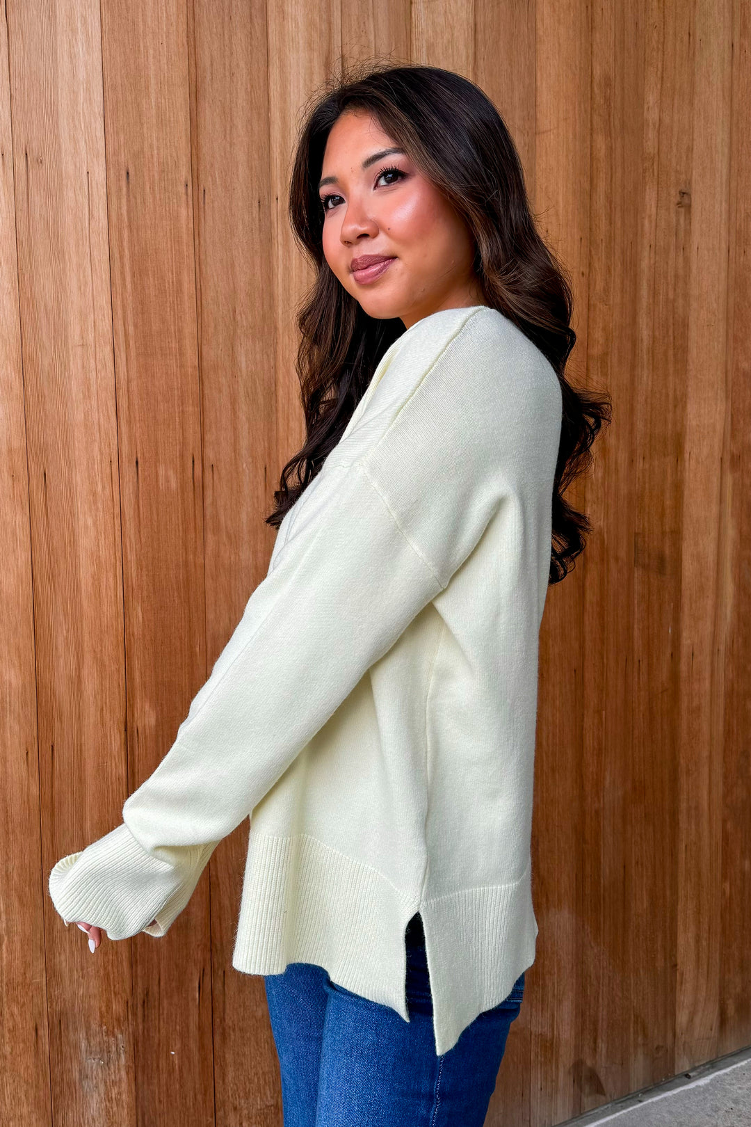 Fireside Cozy Lightweight Ivory Sweater