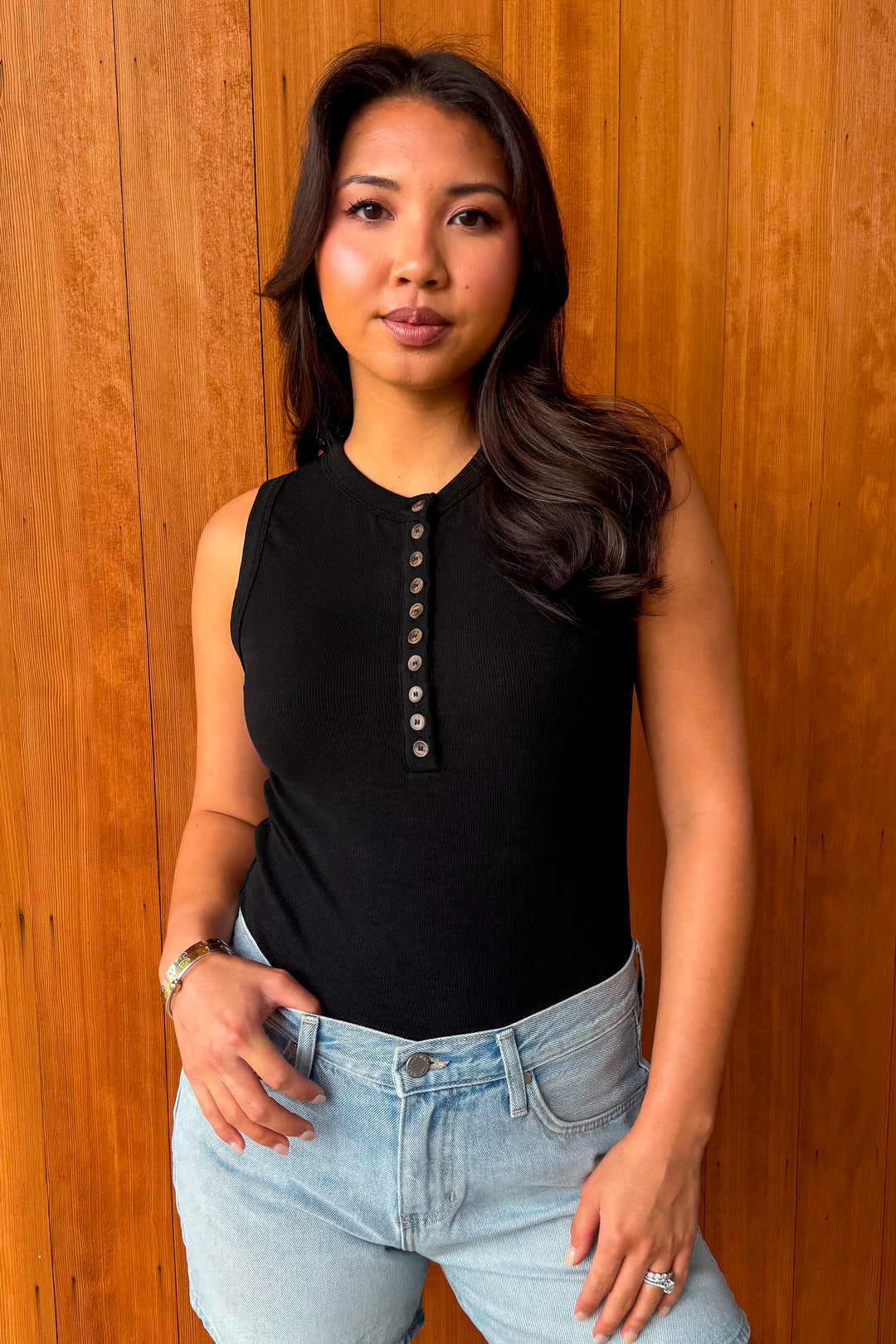 Low Key Knit Tank - Black