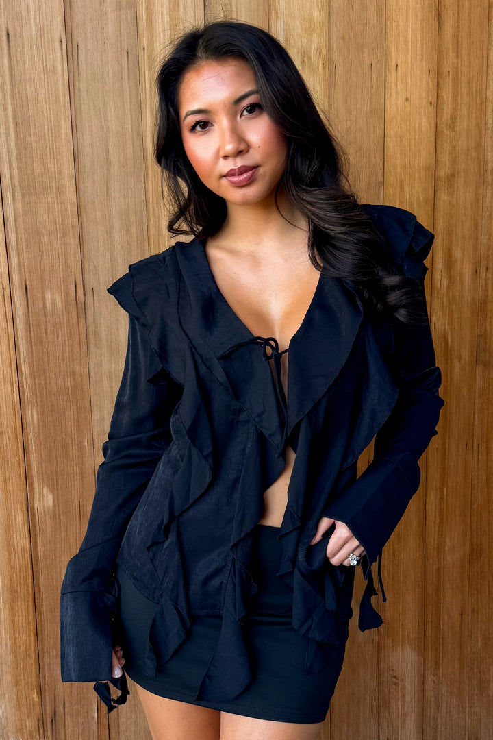 The Moment Tie Front Top