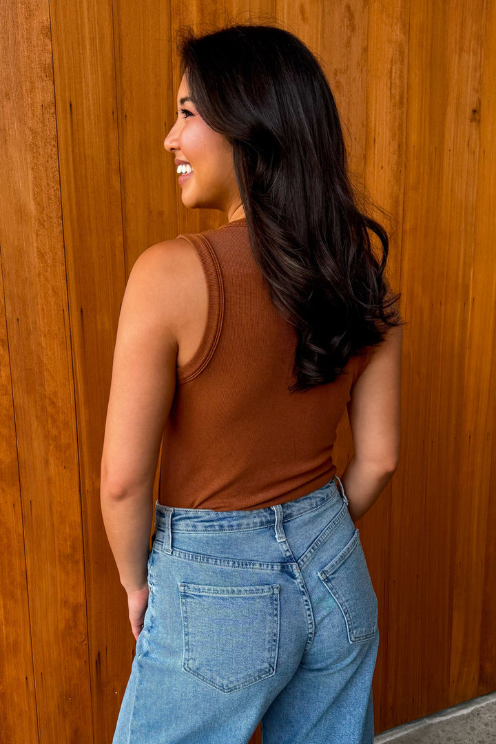 Low Key Knit Tank - Camel