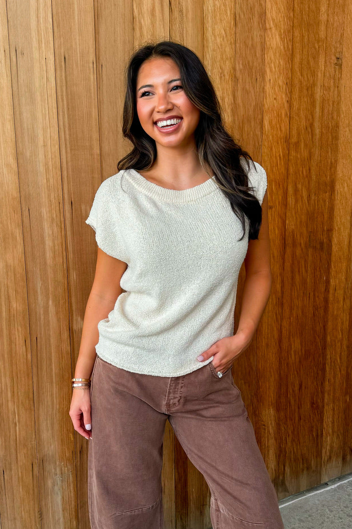 One More Thing Knit Top - Natural