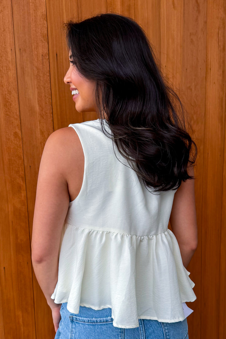 What You Need Tie Front Top- Off White