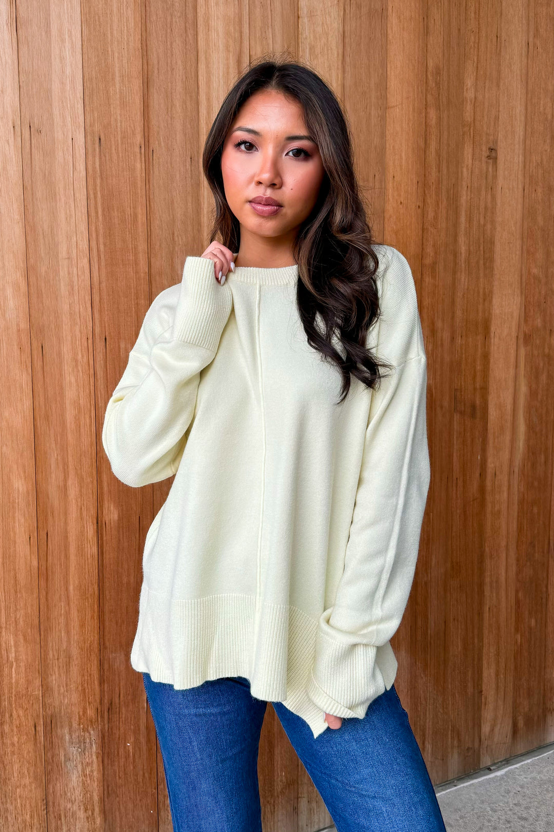 Fireside Cozy Lightweight Ivory Sweater