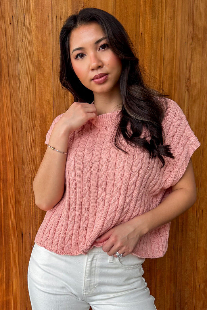 Just Because Sweater Top -Salmon