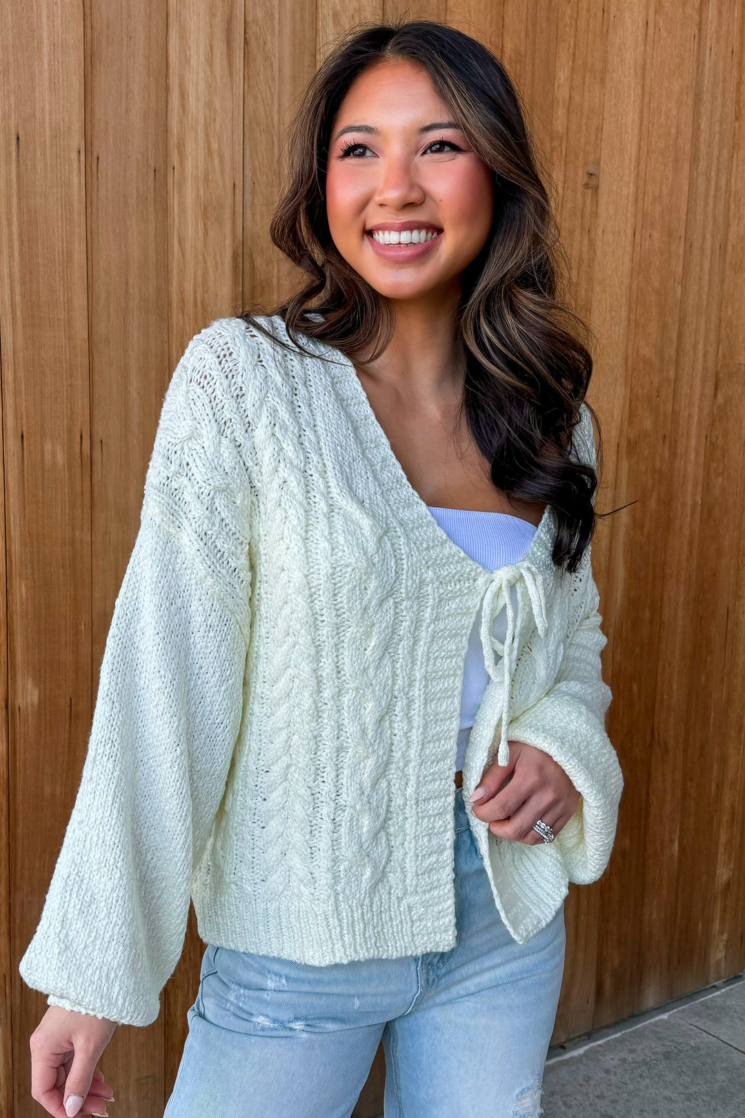 Winter Cutie Tie Front Sweater