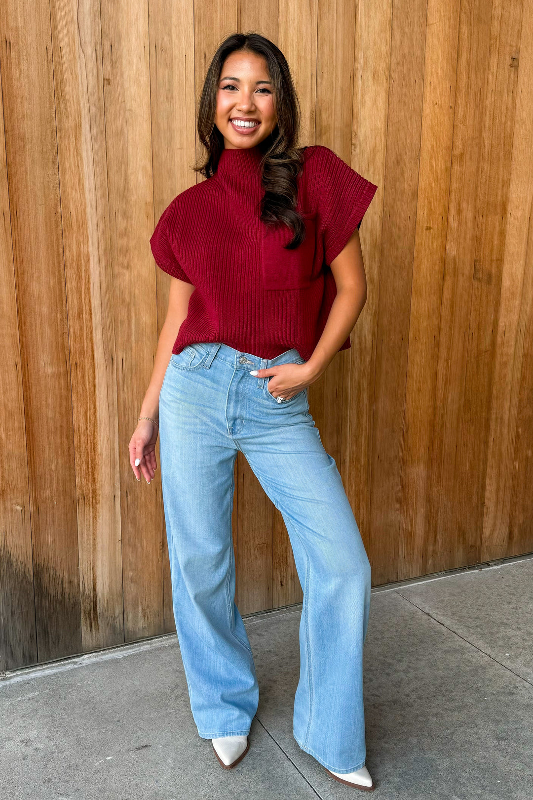 Room For More Ruby Mock Neck Cropped Sweater