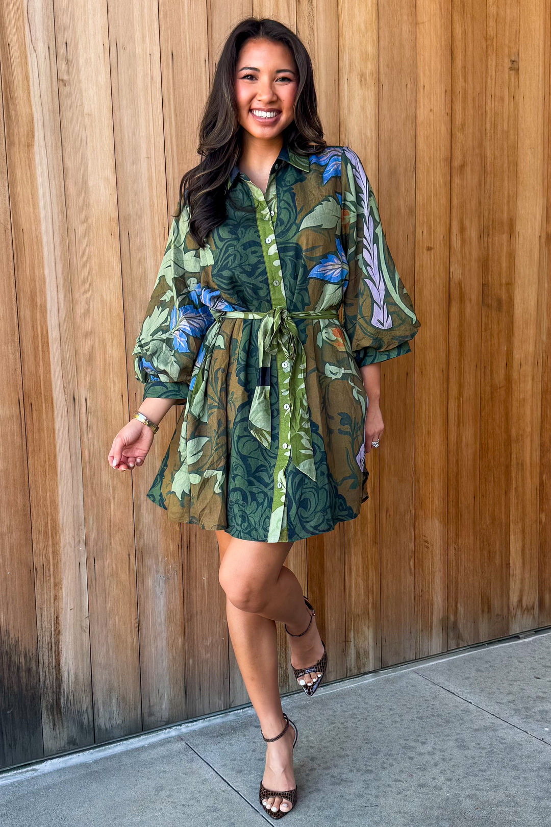 Bold Touch Botanical Print Dress