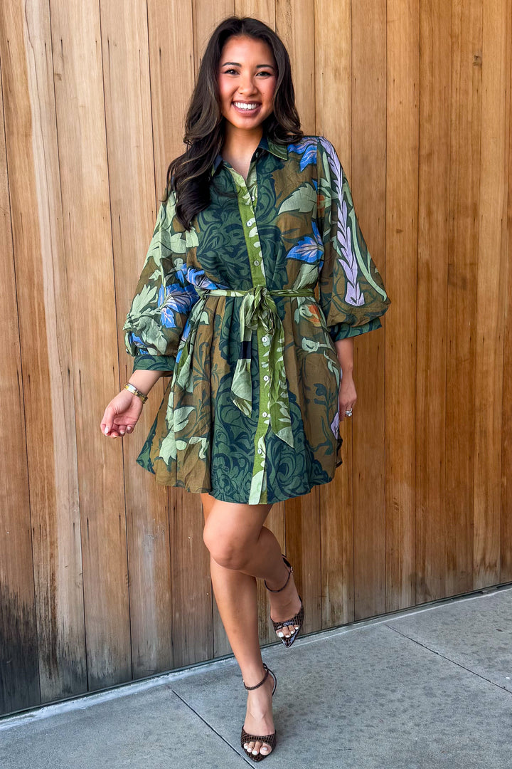 Bold Touch Botanical Print Dress