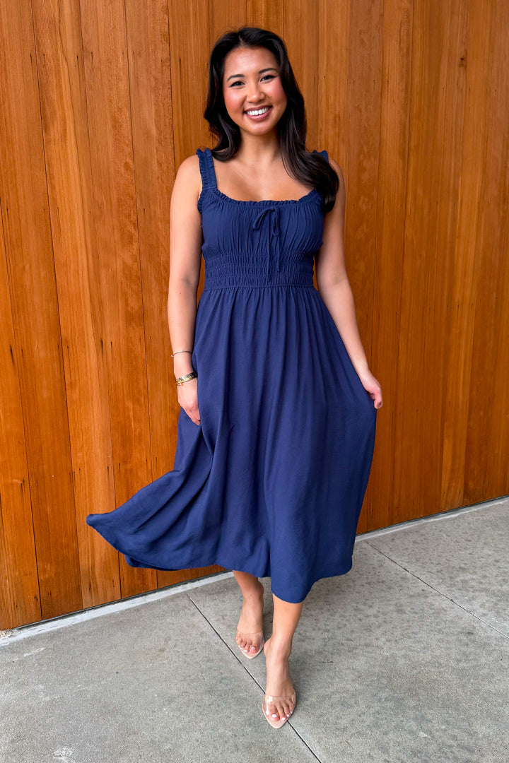 Happy Place Dress- Navy