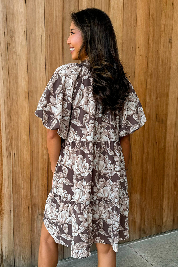 All My Love Mocha Floral Dress