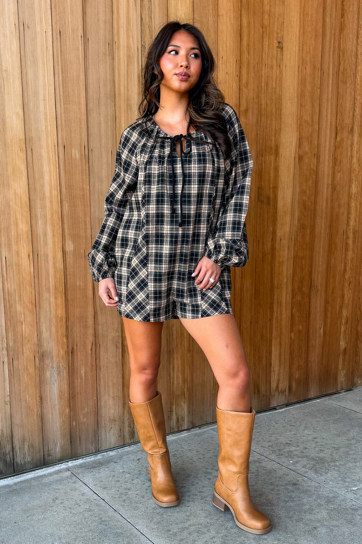 Falling for You plaid romper