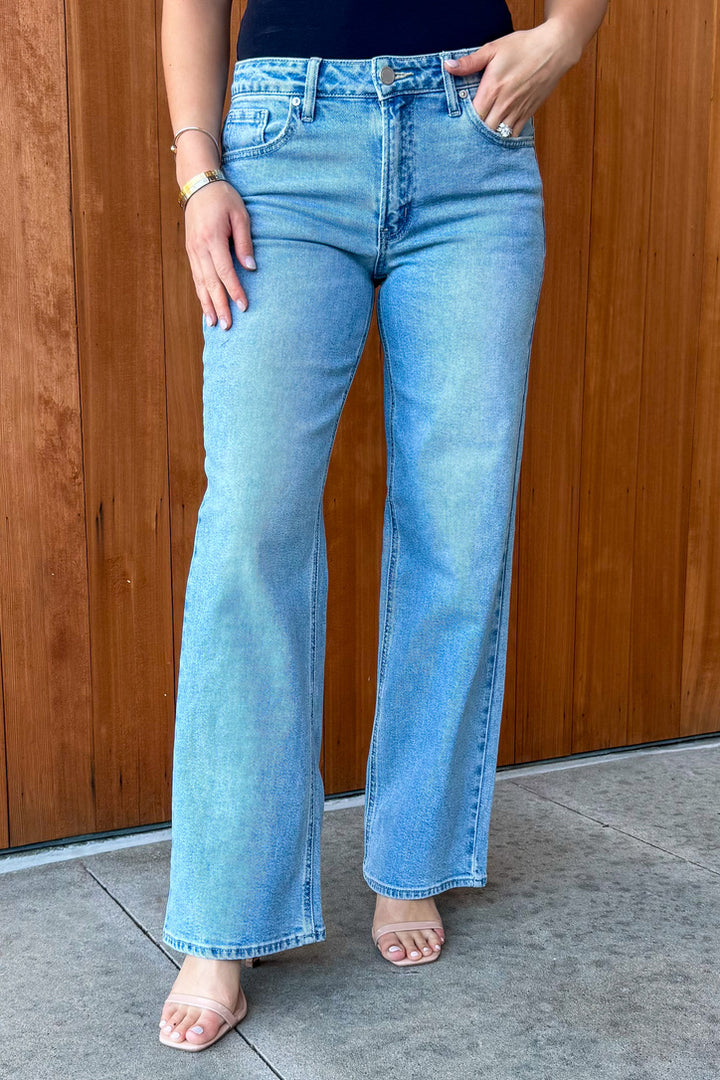 JBD- In my Element High Rise Straight Denim- Light Wash
