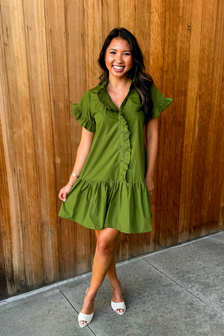 Moments in Between Dress - Olive