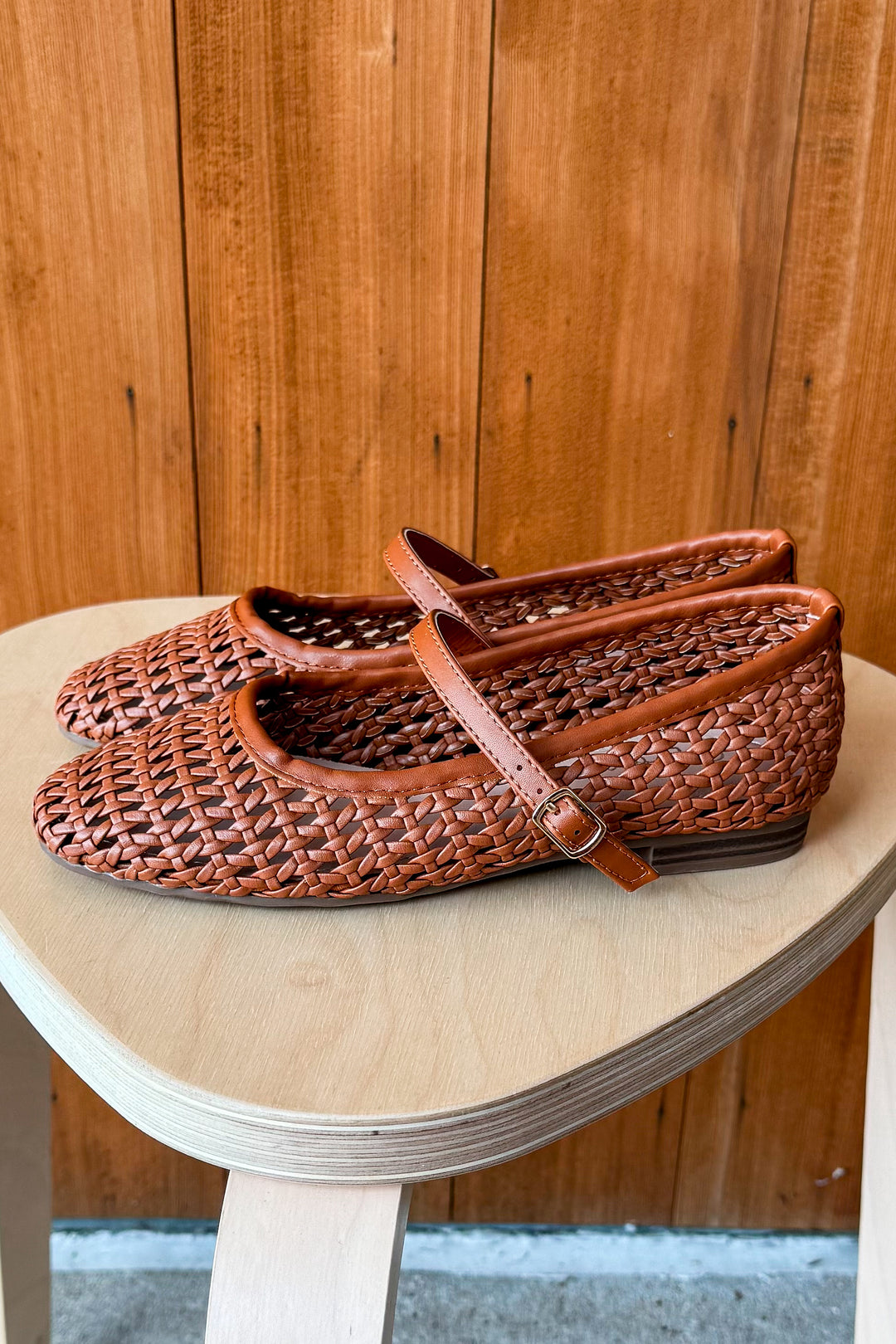 Maeve Woven Flat- Tan