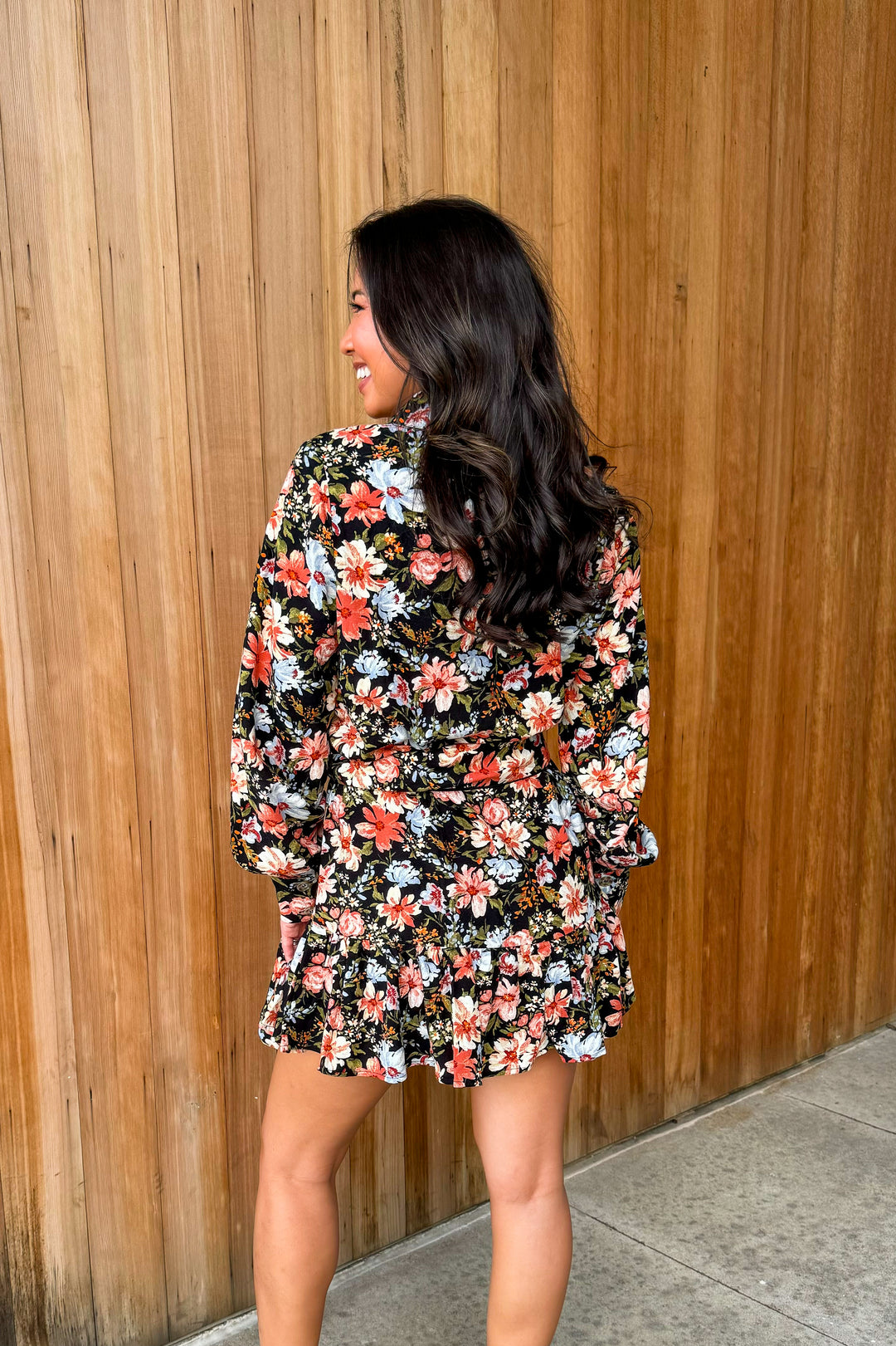 Stay Close Belted Floral Dress
