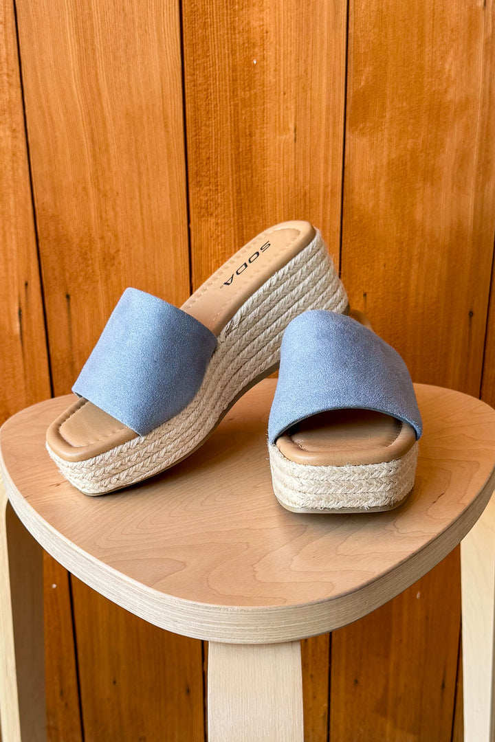 Sienna Espadrille Wedge Sandal- Lt Blue