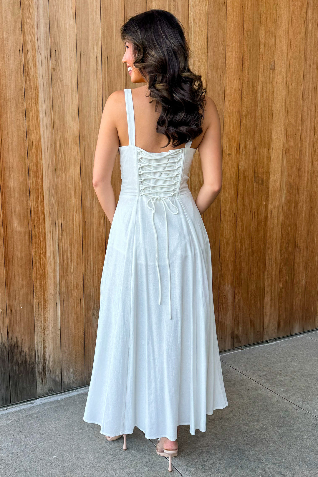 Destined for Romance Ivory Bustier Midi Dress Anjouil's Destined for Romance Ivory Bustier Midi Dress Anjouil's