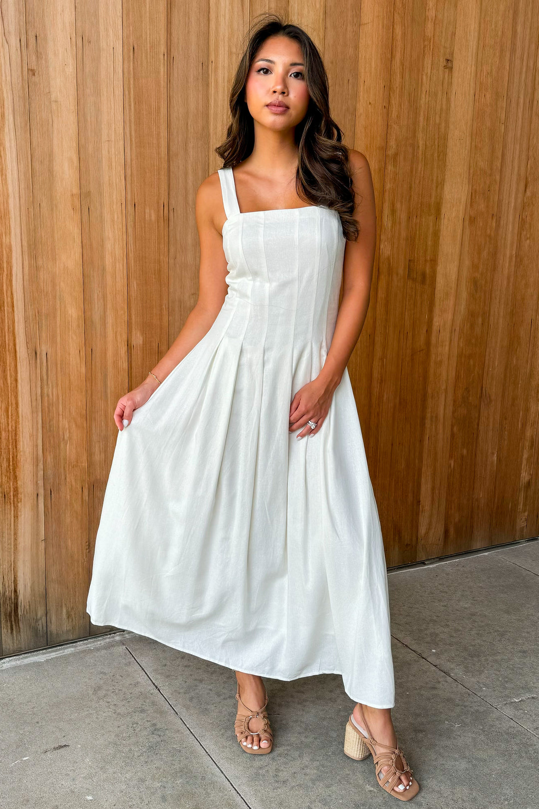 Amalfi Coast Ivory Midi Dress