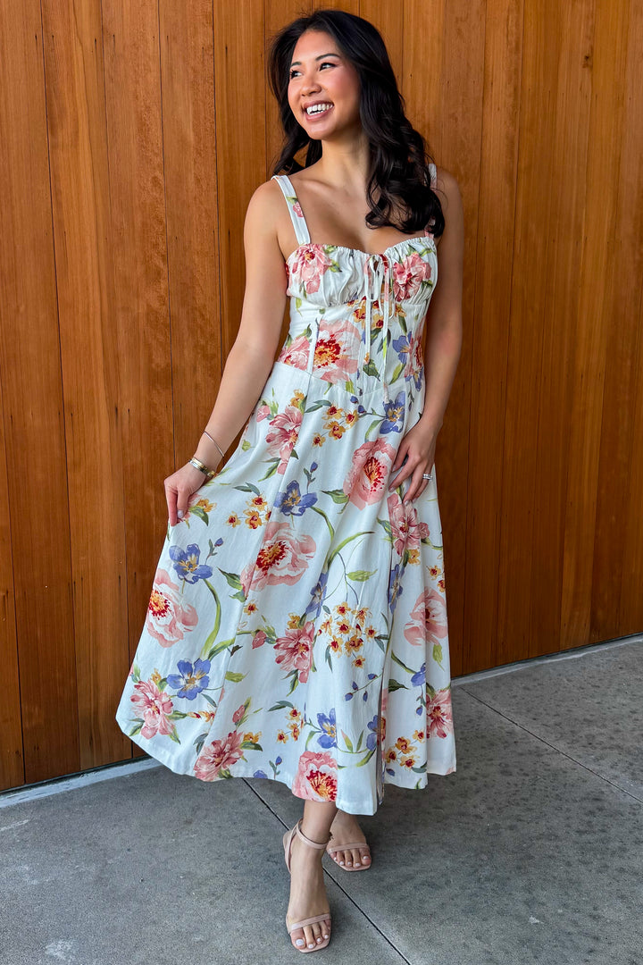 Destined For Romance Midi Dress- Spring Garden