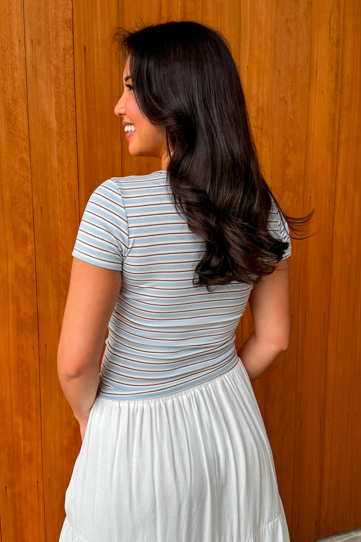 Double Take Striped Knit Top