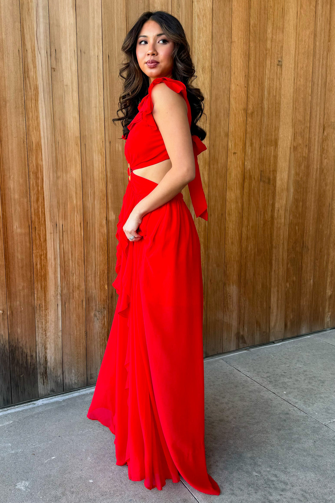 Second Glances Cherry Red Maxi Dress Anjouil's Second Glances Cherry Red Maxi Dress Anjouil's