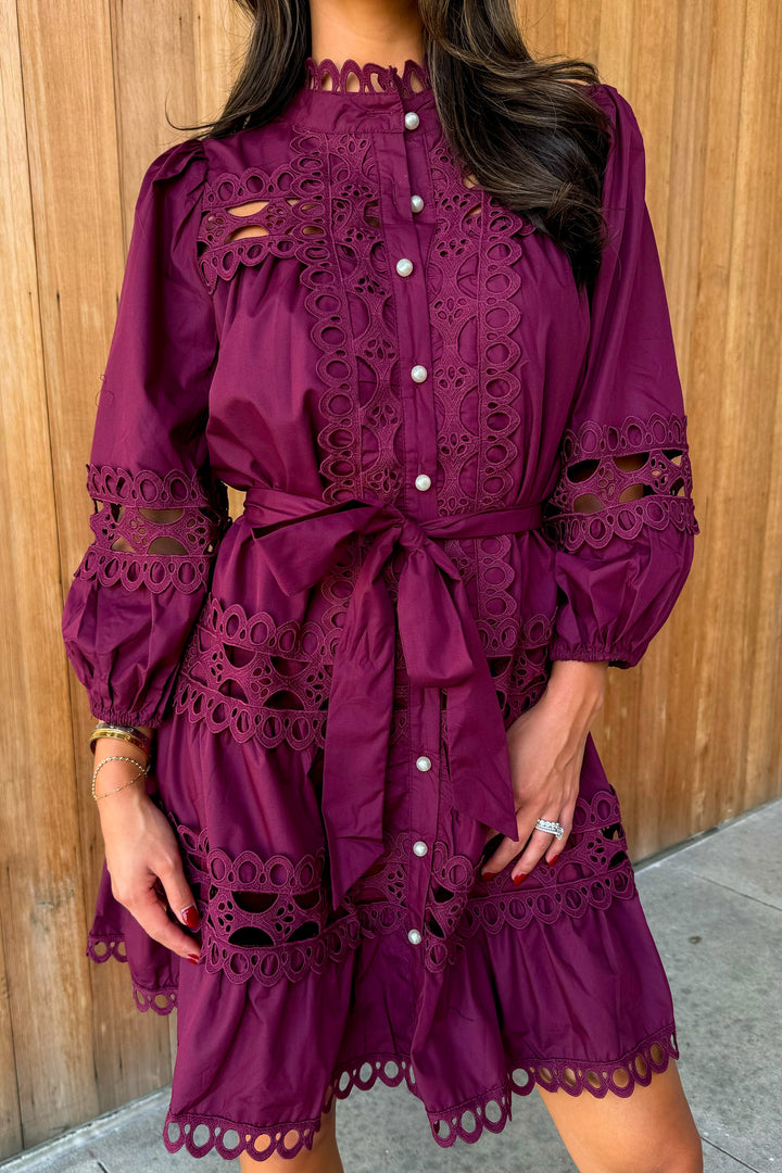 Timeless Merlot Lace Dress