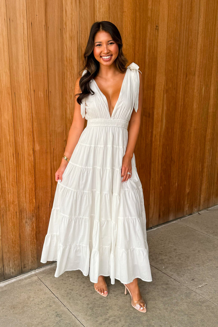 Chasing Love Off White sleeveless Maxi Dress