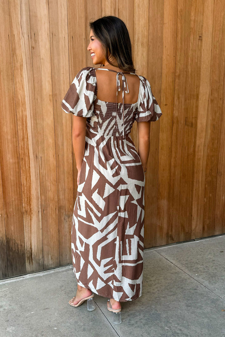 Good Graces Brown Midi Dress