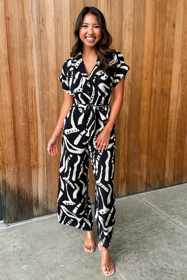 Seek The Truth Black Collard Jumpsuit