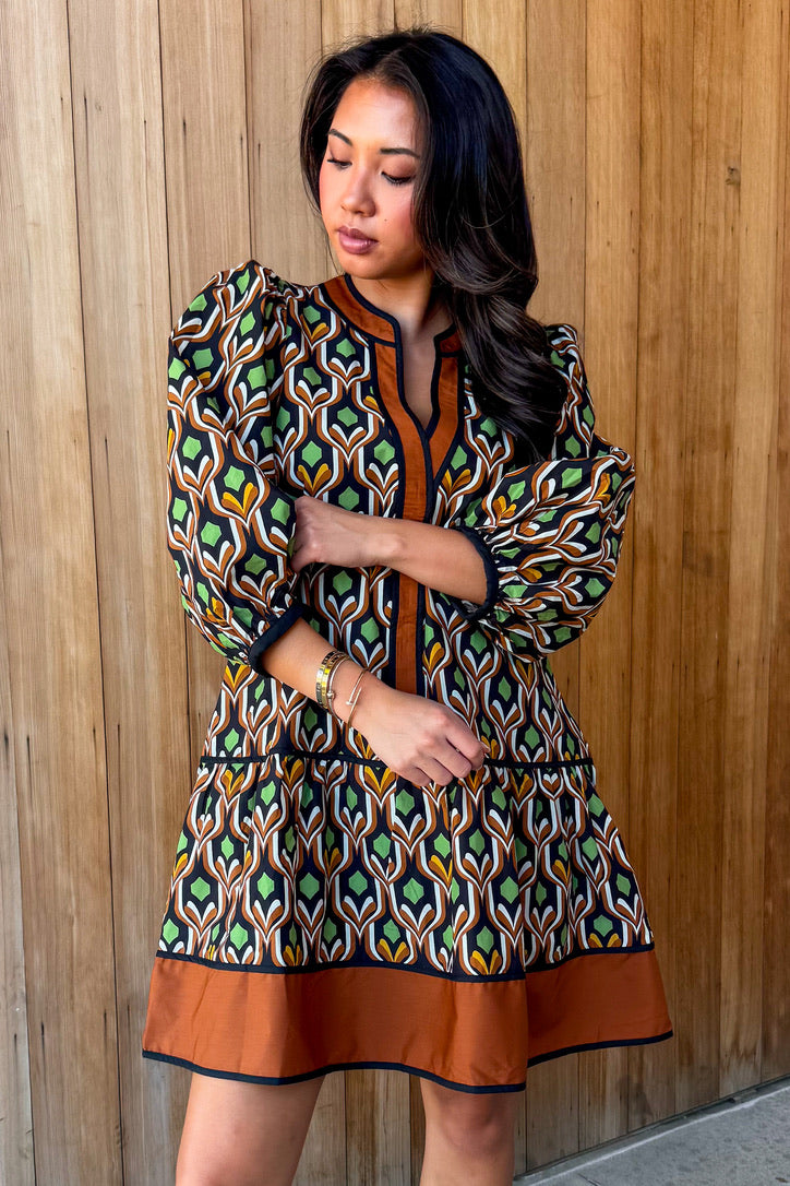 Coffee Date  Printed Dress