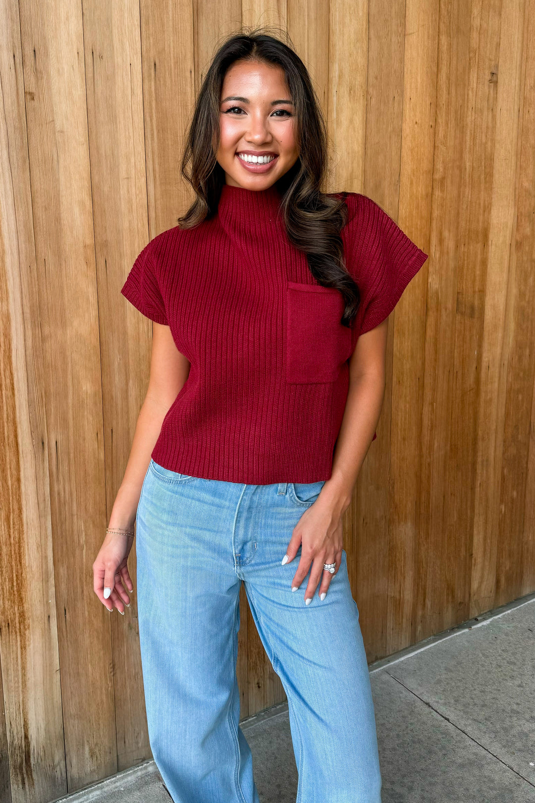 Room For More Ruby Mock Neck Cropped Sweater